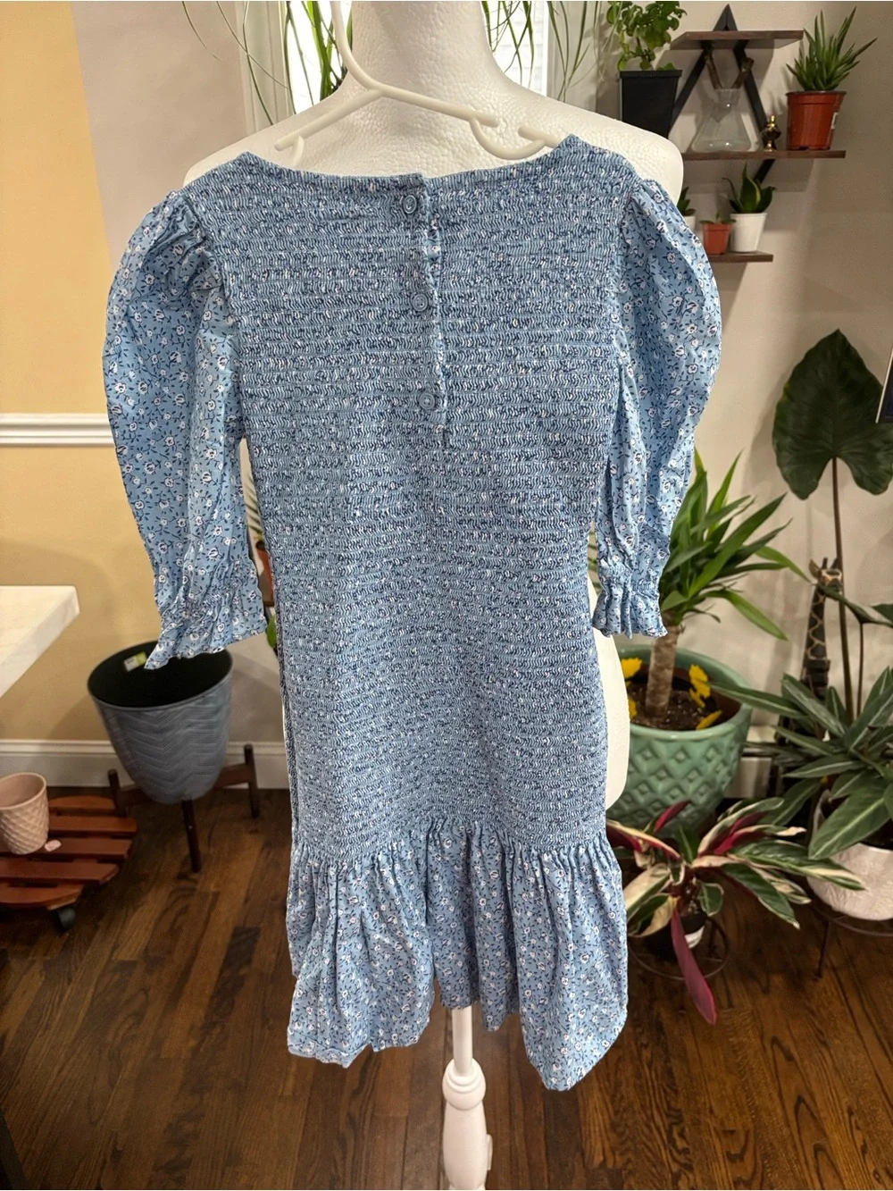 Janie and Jack Girls' Anna Smocked Puff-Sleeve Dress size 8